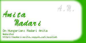 anita madari business card